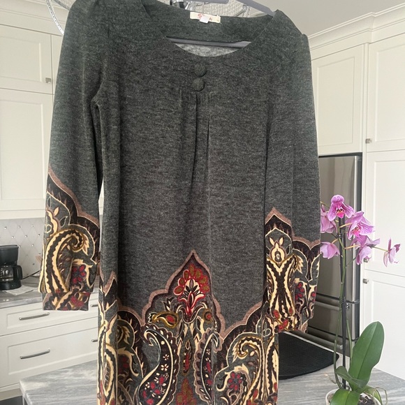 ARYeh BOHO 🌻HIPPY KNIT MID HIP 🌻DRESS 🌻SIZE SMALL stunning fall colours🌻 - Picture 15 of 17